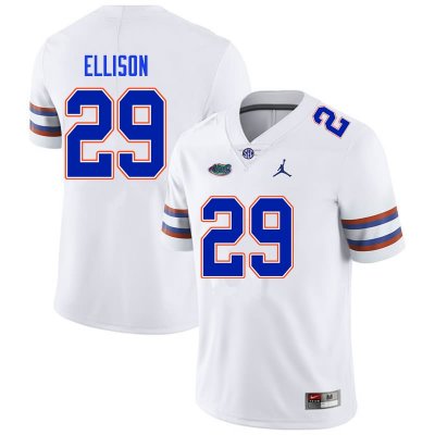 Men's Florida Gators #29 Khamal Ellison NCAA Nike White Authentic Stitched College Football Jersey YQT4862FA